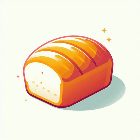 Illustration of a loaf of bread isolated on a white background.のイラスト素材