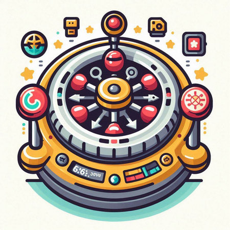 Slot machine. Vector illustration in flat style isolated on white background.のイラスト素材