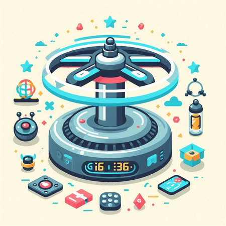 Robot vacuum cleaner. Isometric vector illustration in flat design.のイラスト素材