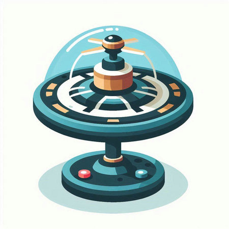 Isometric spinning wheel isolated on white background. Flat vector illustration.のイラスト素材