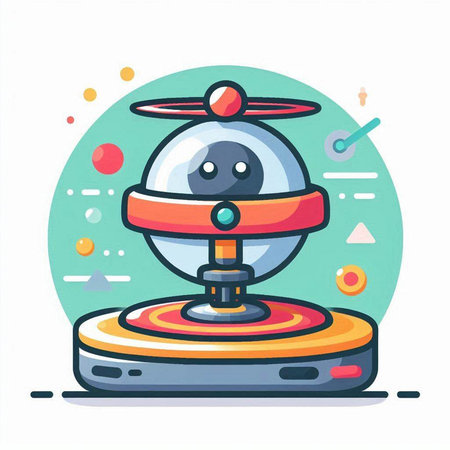 Futuristic robot vacuum cleaner. Vector illustration in flat style.のイラスト素材