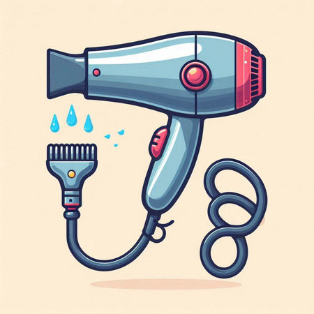Hairdryer icon. Cartoon illustration of hair dryer icon for web designのイラスト素材