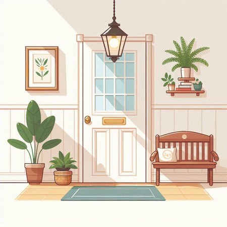 Interior of a living room. Cartoon style. Vector illustration.のイラスト素材