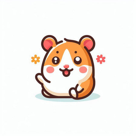Cute hamster cartoon vector illustration. Cute hamster icon.のイラスト素材