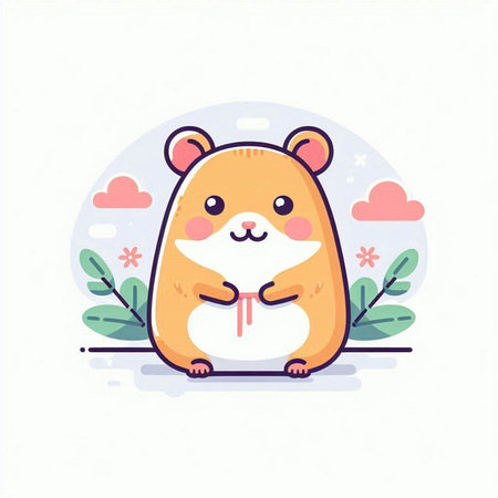 Cute hamster vector illustration. Cute hamster character.のイラスト素材
