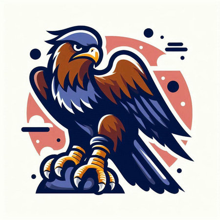Eagle head on a background of the sun. Vector illustration.のイラスト素材