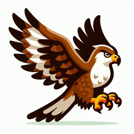 Eagle. Vector illustration isolated on white background. Cartoon style.のイラスト素材