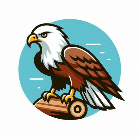 Bald Eagle - vector illustration for t-shirt design or stickerのイラスト素材