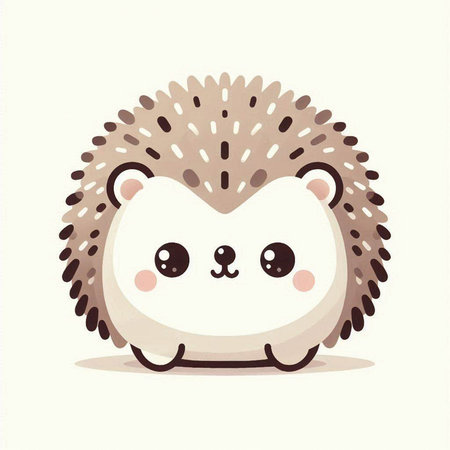 Cute cartoon hedgehog. Vector illustration of a cute hedgehog.のイラスト素材