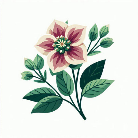 Beautiful floral background with flowers and leaves. Vector illustration for your designのイラスト素材