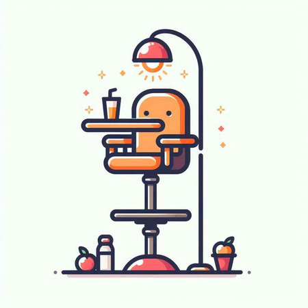 Barbershop color line icon. Vector illustration of a hairdresser chair in a beauty salon.のイラスト素材