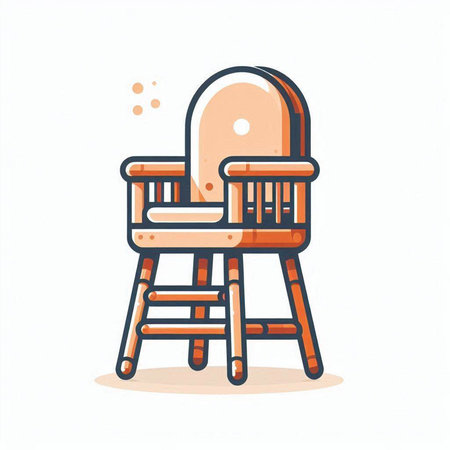 Baby chair vector icon. Cartoon illustration of baby chair vector icon for web designのイラスト素材