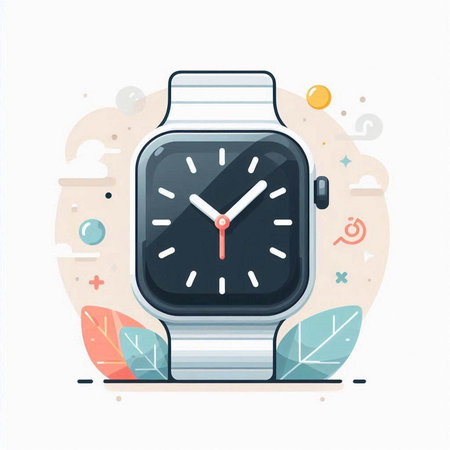 Wristwatch on white background. Vector illustration. Flat style.のイラスト素材