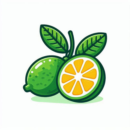 Lime fruit icon. Vector illustration of citron isolated on white background.のイラスト素材