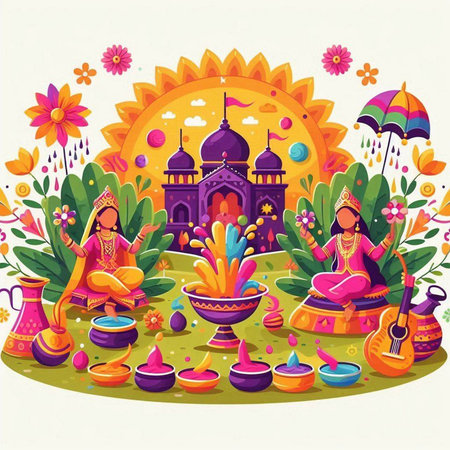 Vector illustration of Happy Dussehra festival in India. Colorful vector illustration.のイラスト素材