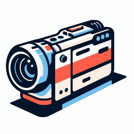 Camera isometric vector illustration. Isolated on a white background.のイラスト素材