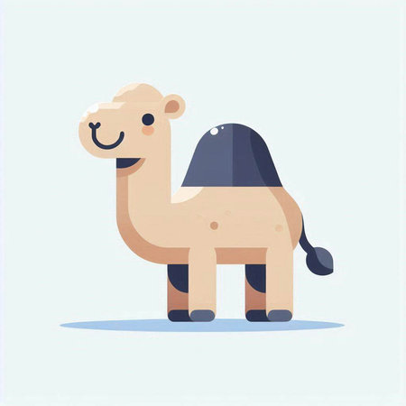 Cute camel. Vector illustration in flat style. Cartoon character.のイラスト素材