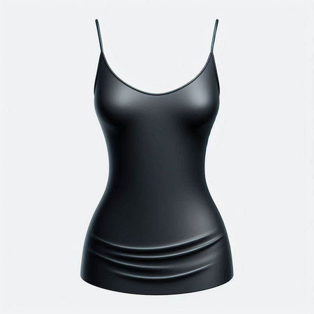 Women's black tank top on a white background. 3d renderingのイラスト素材