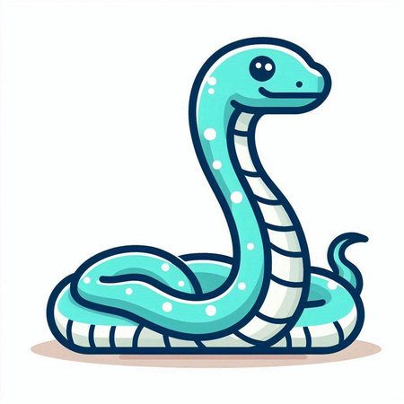 Cute cartoon snake. Vector illustration isolated on a white background.のイラスト素材