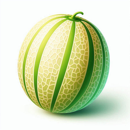 Melon isolated on white background. Vector illustration. Eps 10.のイラスト素材