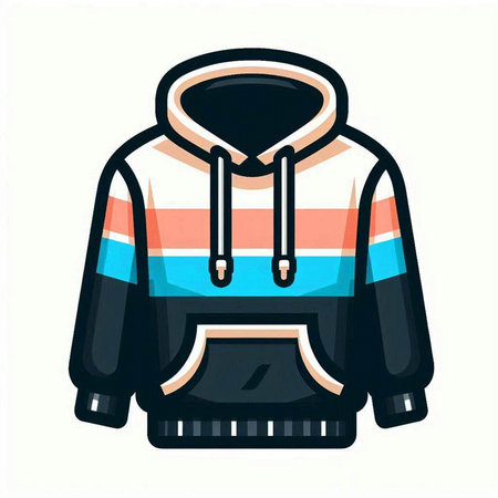 Hiking jacket isolated on white background. Vector illustration in cartoon style.のイラスト素材