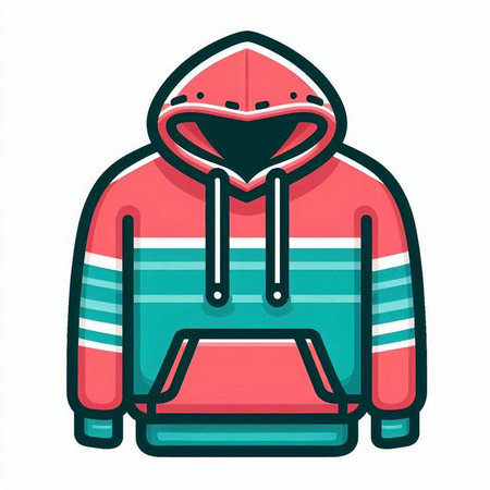 Vector illustration of a hoodie isolated on a white background. Cartoon style.のイラスト素材