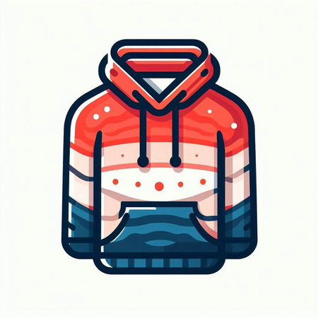 Colorful vector illustration of a hoodie on a white background.のイラスト素材