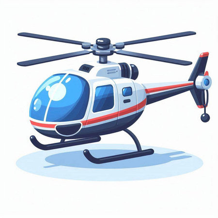 Helicopter icon. Vector illustration of a helicopter in cartoon style.のイラスト素材