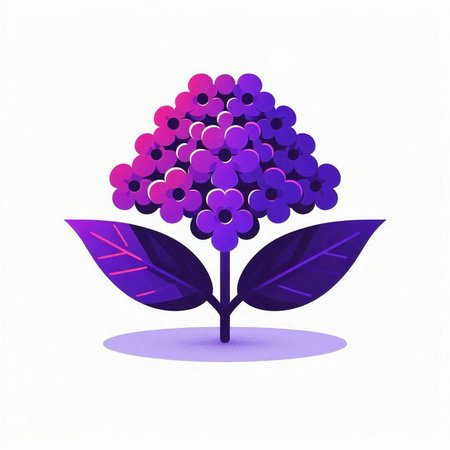 Illustration of a bunch of purple flowers on a white background.のイラスト素材