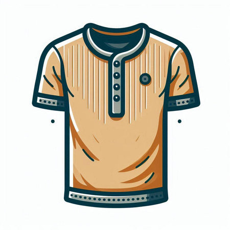Illustration of a t-shirt with a pattern on a white backgroundのイラスト素材
