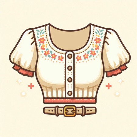 Ukrainian blouse with embroidery. Vector illustration.のイラスト素材