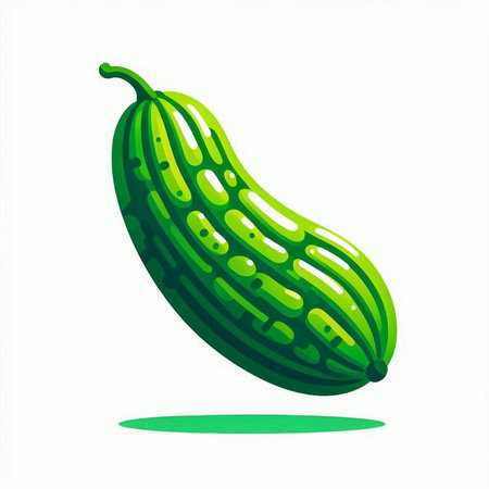 Cucumber isolated on white background. Cucumber vector illustration.のイラスト素材