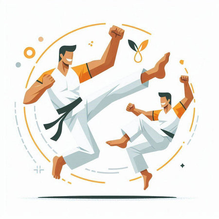 Martial arts, karateial arts. Vector illustration.のイラスト素材
