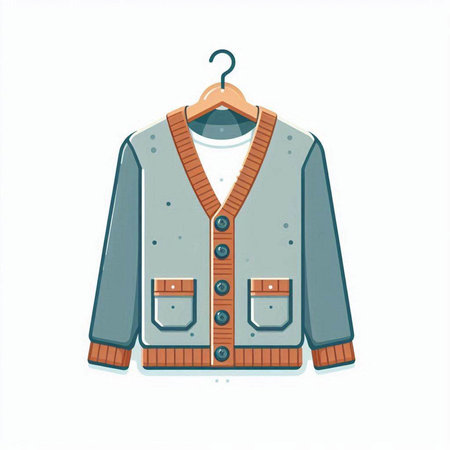 Illustration of a jacket on a hanger isolated on a white backgroundのイラスト素材