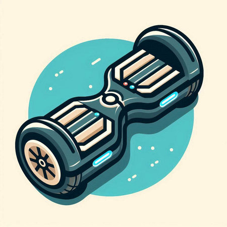 Modern hoverboard, self-balancing scooter, vector illustrationのイラスト素材