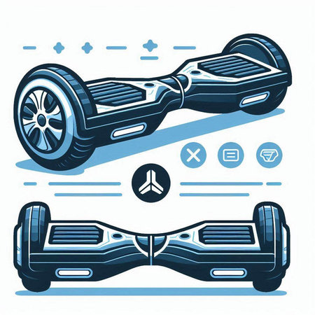 Modern self-balancing self-balancing electric scooter, vector illustrationのイラスト素材