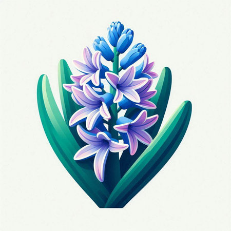 Blue hyacinth flower. Vector illustration of hyacinth.のイラスト素材