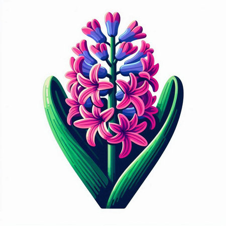 Hyacinth flower isolated on a white background. Vector illustration.のイラスト素材