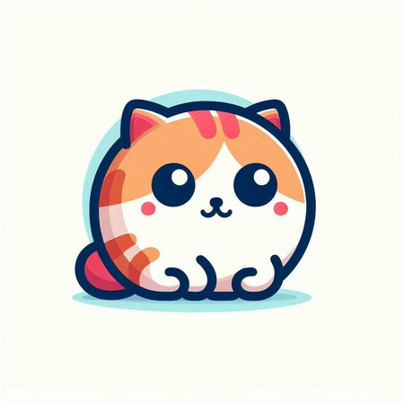 Cute cat vector illustration. Cute kitty cartoon character.のイラスト素材