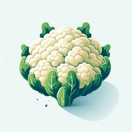 Cauliflower vector illustration. Cauliflower isolated on white background.のイラスト素材