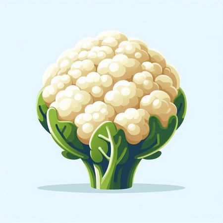 Cauliflower vector illustration. Cauliflower isolated on white background.のイラスト素材