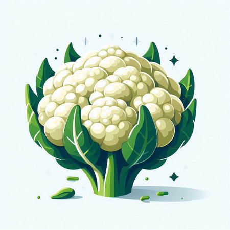 Cauliflower vector illustration. Cauliflower vector illustration. Cauliflower vector illustration.のイラスト素材