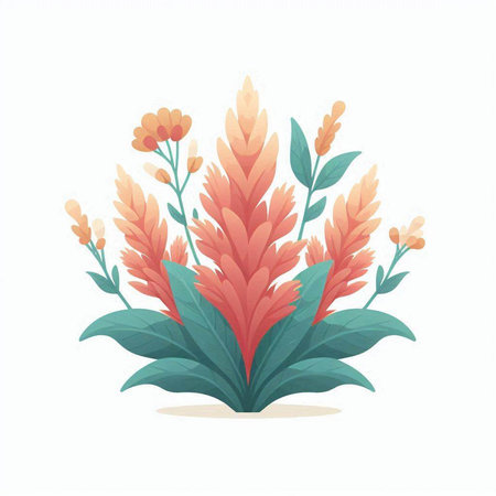 Bouquet of colorful flowers. Vector illustration in flat style.のイラスト素材