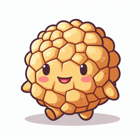 Cute cartoon pineapple character vector illustration isolated on white background. Cute pineapple characterのイラスト素材