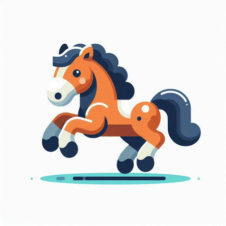 Vector illustration of a toy horse. Isolated on white background.のイラスト素材