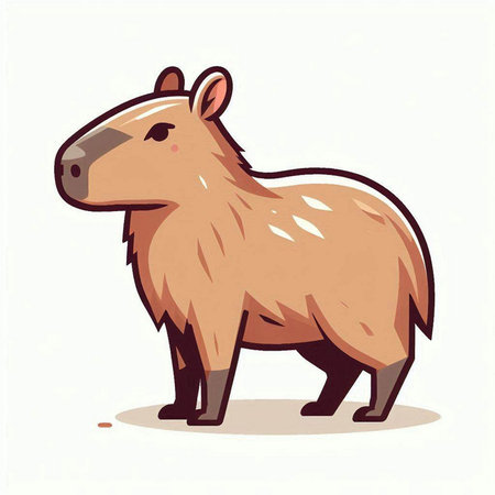 Cute cartoon vector illustration of a Capybara or Otterのイラスト素材