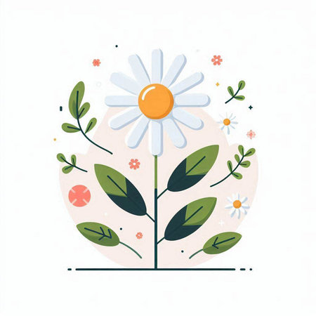 Flower and leaves design, floral nature plant ornament garden decoration and botany theme Vector illustrationのイラスト素材