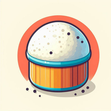 Illustration of a cupcake in a cartoon style. Vector illustration.のイラスト素材