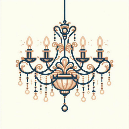 Vintage chandelier. Vector illustration. Can be used for wallpaper, pattern fills, web page background,surface texturesのイラスト素材