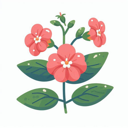 Flower on a white background. Vector illustration in a flat style.のイラスト素材